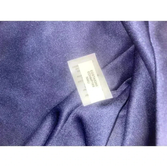 Ellen Tracy Blue Floral A Line Dress Lined Short Sleeve - Picture 9 of 11